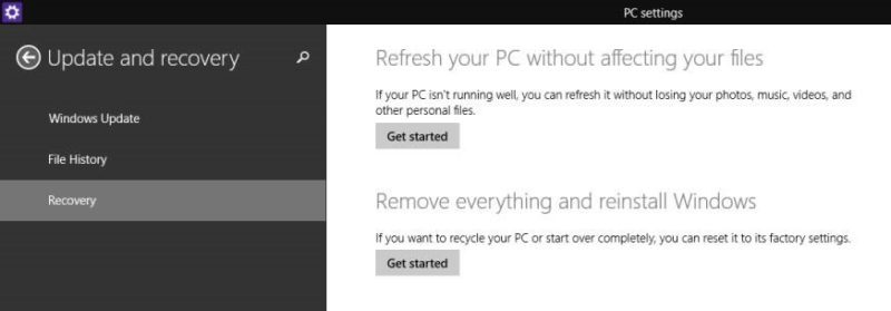 Refresh your PC without affecting your files