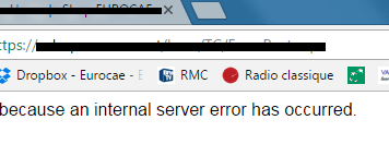 the page cannot be displayed because an internal server error has occurred