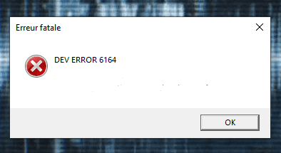 Dev Error 6164