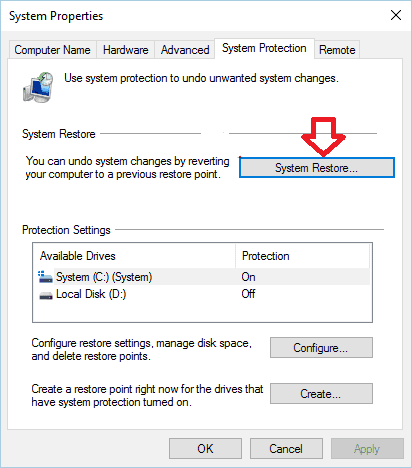 system restore 2 The Configuration Registry Database Is Corrupted
