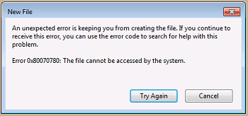 The File Cannot Be Accessed By The System Error
