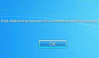 The Trust Relationship Between this Workstation and the Primary Domain Failed Error