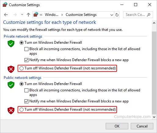 windows defender firewall