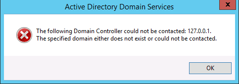 Specified Domain Either Does Not Exist Or Could Not Be Contacted